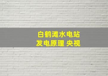 白鹤滩水电站发电原理 央视